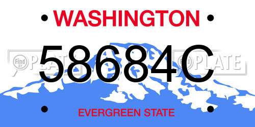 58684C Washington License Plate