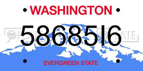 58685I6 Washington License Plate