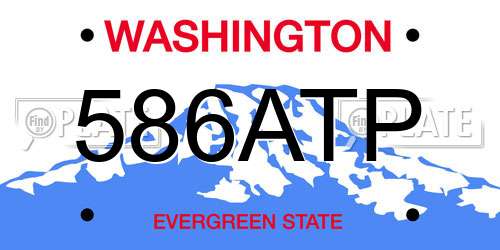 586ATP Washington License Plate