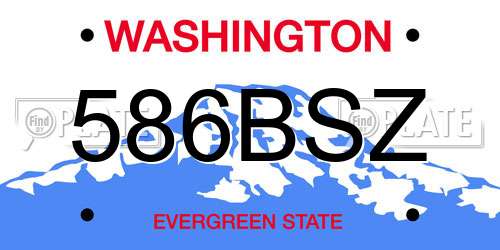 586BSZ Washington License Plate