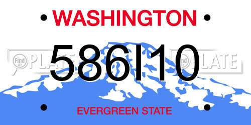 586I10 Washington License Plate