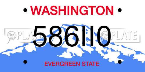 586II0 Washington License Plate