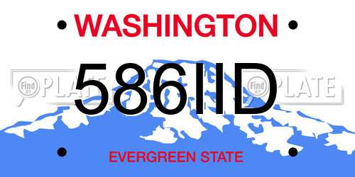 586IID Washington License Plate