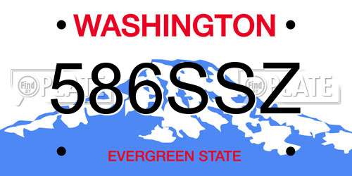 586SSZ Washington License Plate