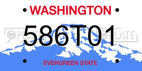 586T01 Washington License Plate