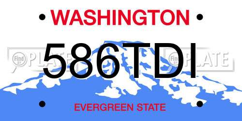 586TDI Washington License Plate