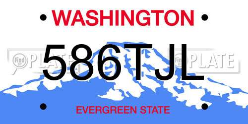 586TJL Washington License Plate