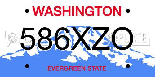 586XZO Washington License Plate