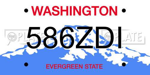 586ZDI Washington License Plate