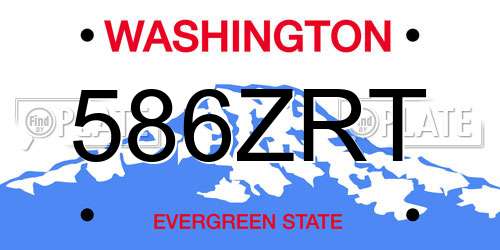 586ZRT Washington License Plate