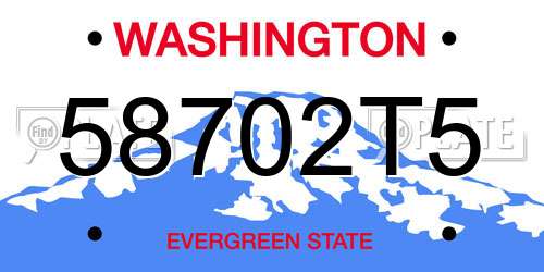 58702T5 Washington License Plate