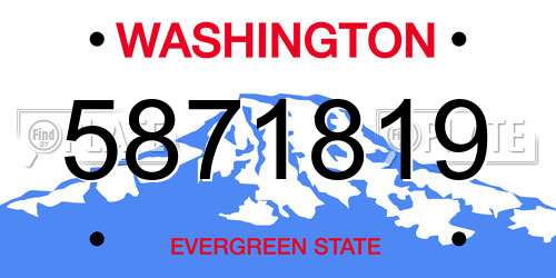 5871819 Washington License Plate