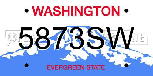 5873SW Washington License Plate