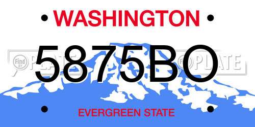 5875BO Washington License Plate