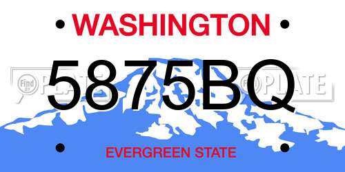5875BQ Washington License Plate