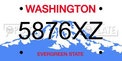 5876XZ Washington License Plate