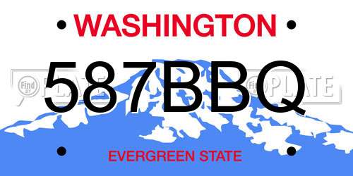 587BBQ Washington License Plate
