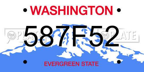 587F52 Washington License Plate