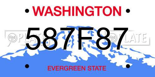 587F87 Washington License Plate