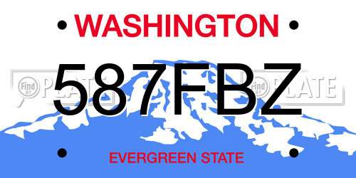 587FBZ Washington License Plate