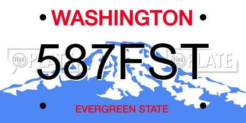 587FST Washington License Plate
