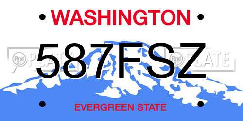 587FSZ Washington License Plate