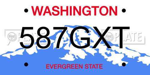 587GXT Washington License Plate
