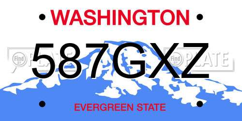 587GXZ Washington License Plate