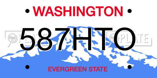 587HTO Washington License Plate