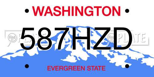 587HZD Washington License Plate