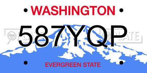 587YQP Washington License Plate