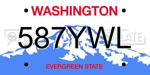 587YWL Washington License Plate