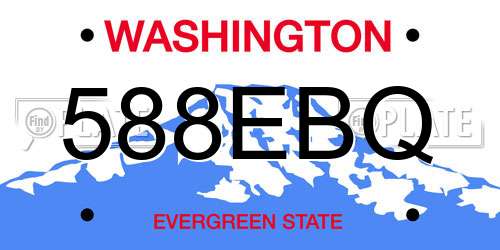 588EBQ Washington License Plate