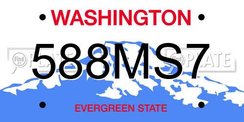 588MS7 Washington License Plate