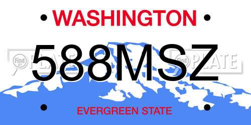 588MSZ Washington License Plate