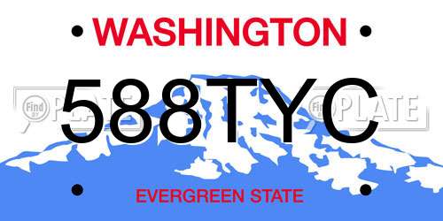 588TYC Washington License Plate