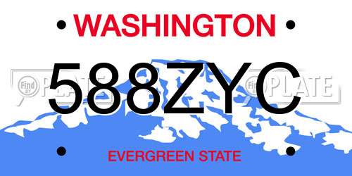 588ZYC Washington License Plate