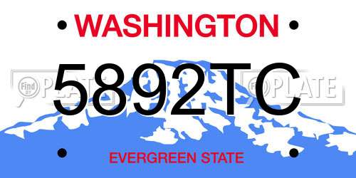 5892TC Washington License Plate