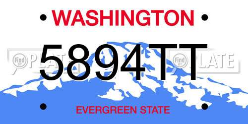 5894TT Washington License Plate