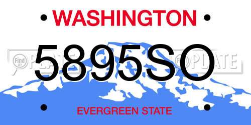 5895SO Washington License Plate