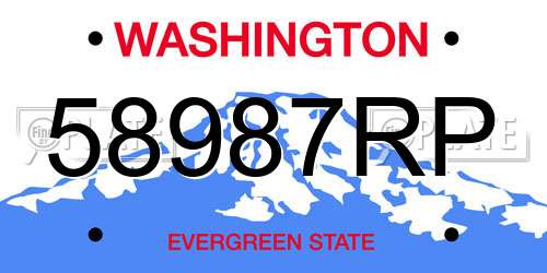58987RP Washington License Plate