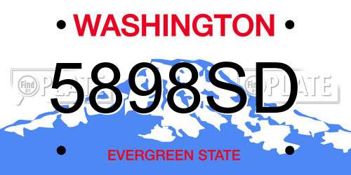 5898SD Washington License Plate