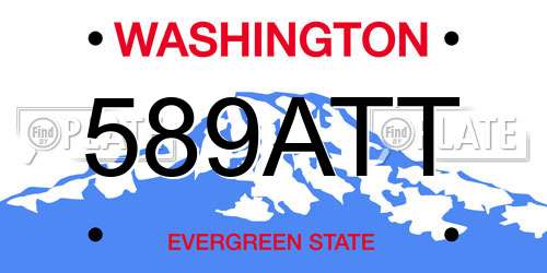 589ATT Washington License Plate