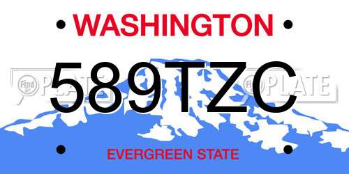 589TZC Washington License Plate