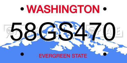 58GS470 Washington License Plate