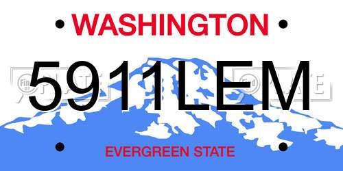 5911LEM Washington License Plate
