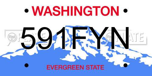591FYN Washington License Plate