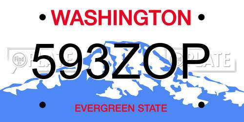 593ZOP Washington License Plate