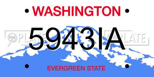 5943IA Washington License Plate