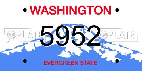 5952 Washington License Plate